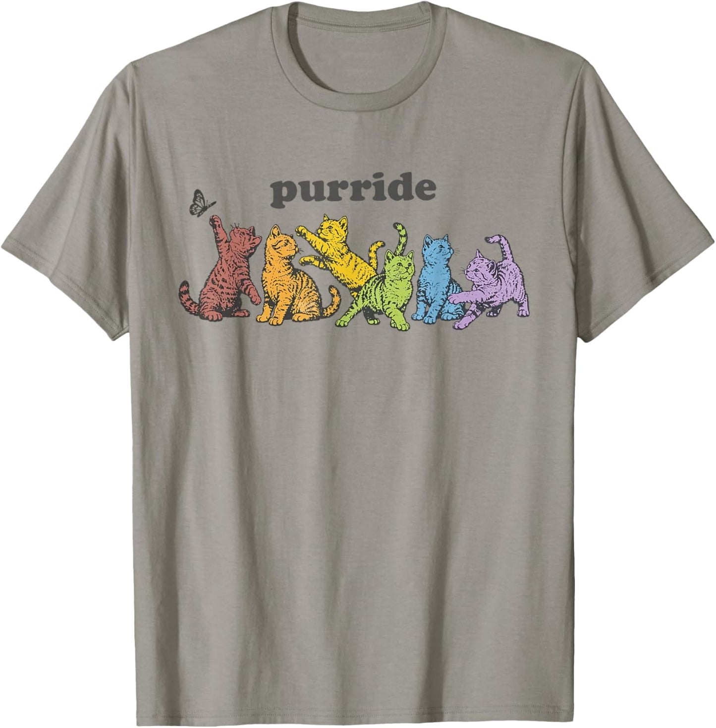 Rainbow LGBTQ Cat Purride Funny Gay Pride Month Equality T-Shirt - T-Shirt | Sand