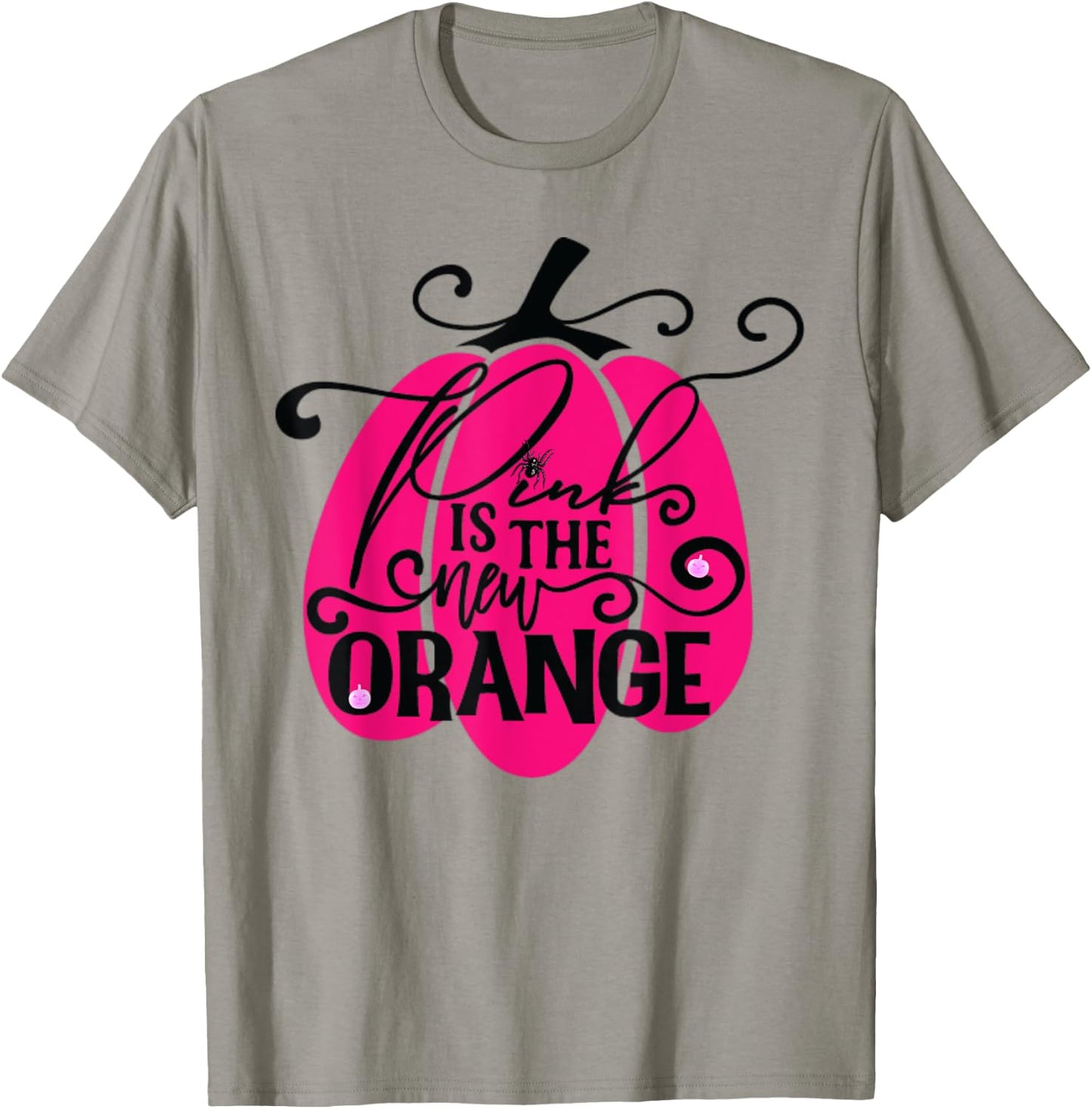Pink Is The New Orange Pumpkin Breast Cancer Halloween T-Shirt - T-Shirt | Sand