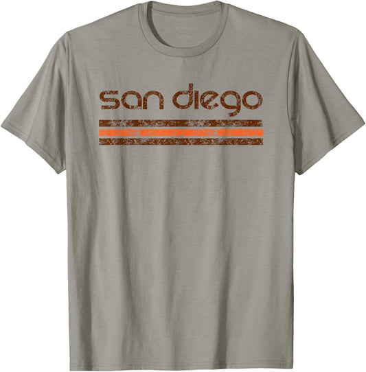 San Diego California Retro Vintage Weathered T-Shirt - T-Shirt | Sand
