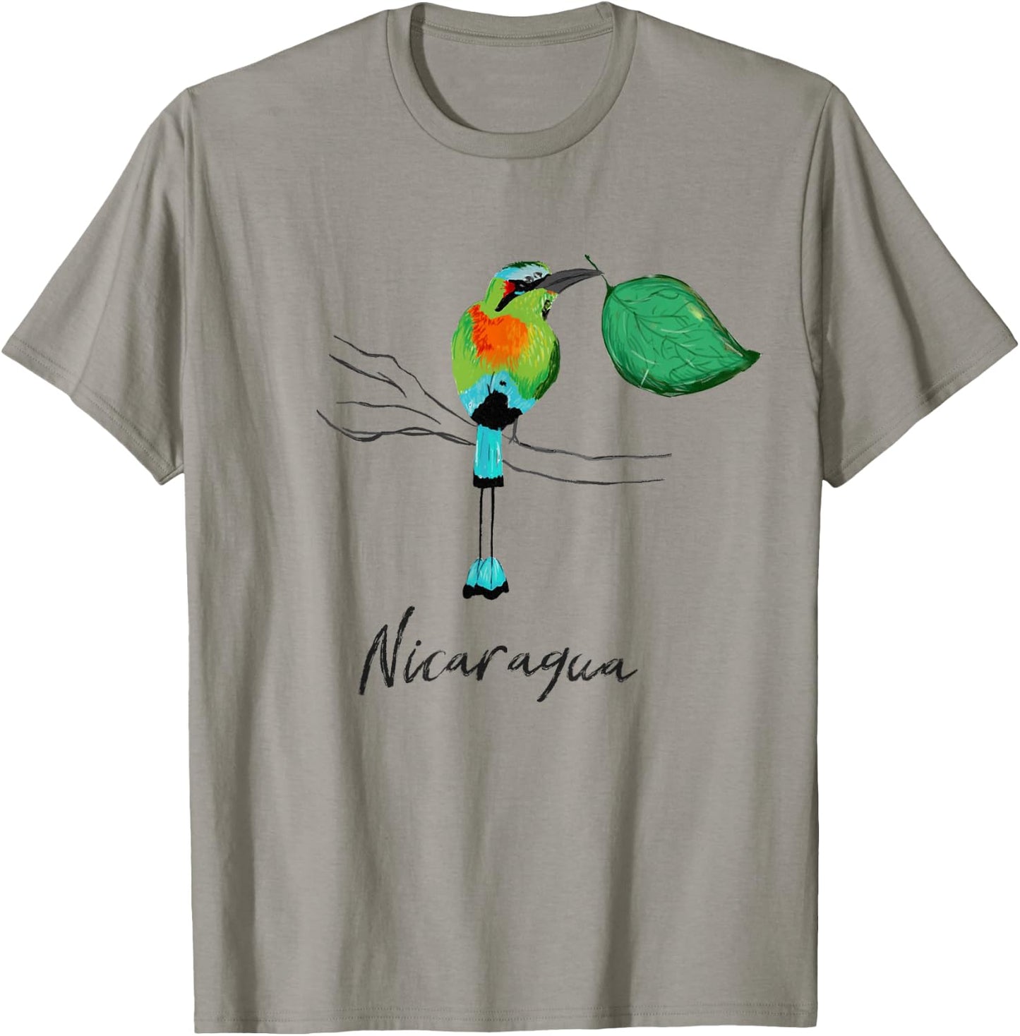 Nicaragua Guardabarranco Colorful national bird shirt T-Shirt - T-Shirt | Sand