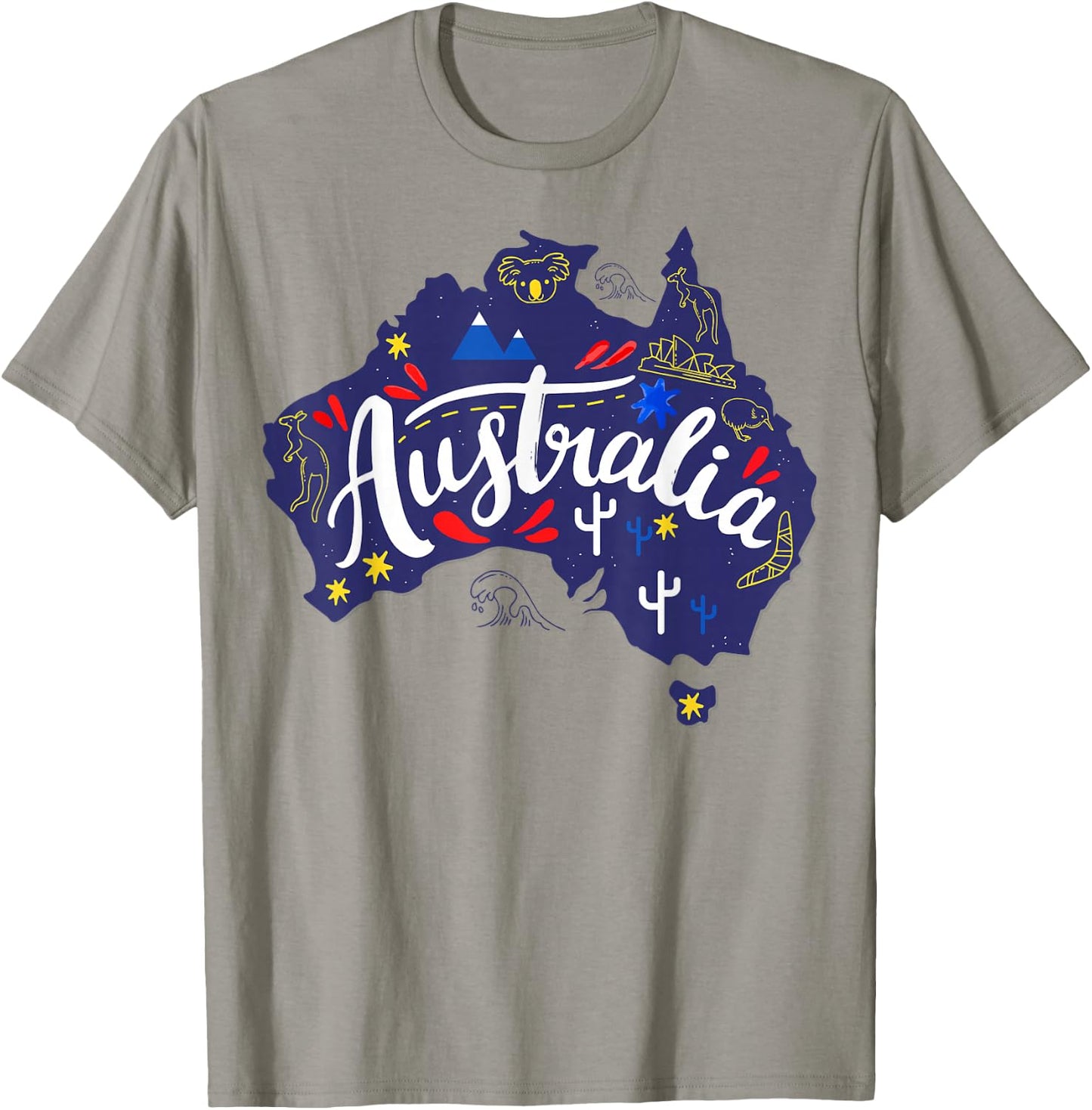 Australia Map Travel Aussie Down Under Australian Home T-Shirt - T-Shirt | Sand