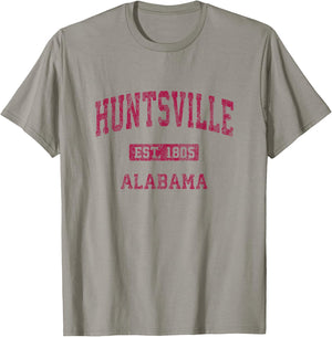 Huntsville Alabama AL Vintage Athletic Sports Design T-Shirt - T-Shirt | Sand