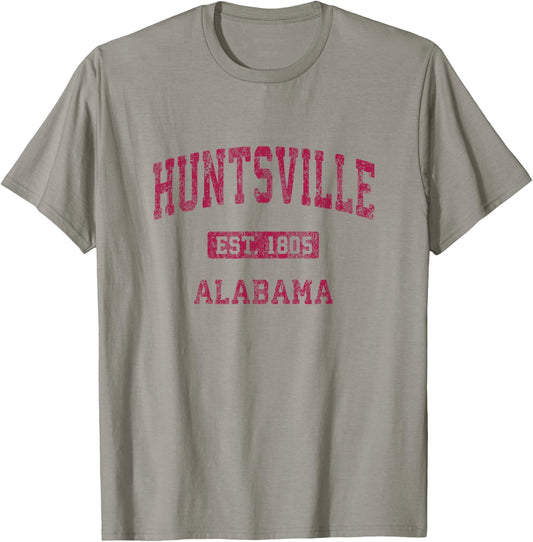 Huntsville Alabama AL Vintage Athletic Sports Design T-Shirt - T-Shirt | Sand