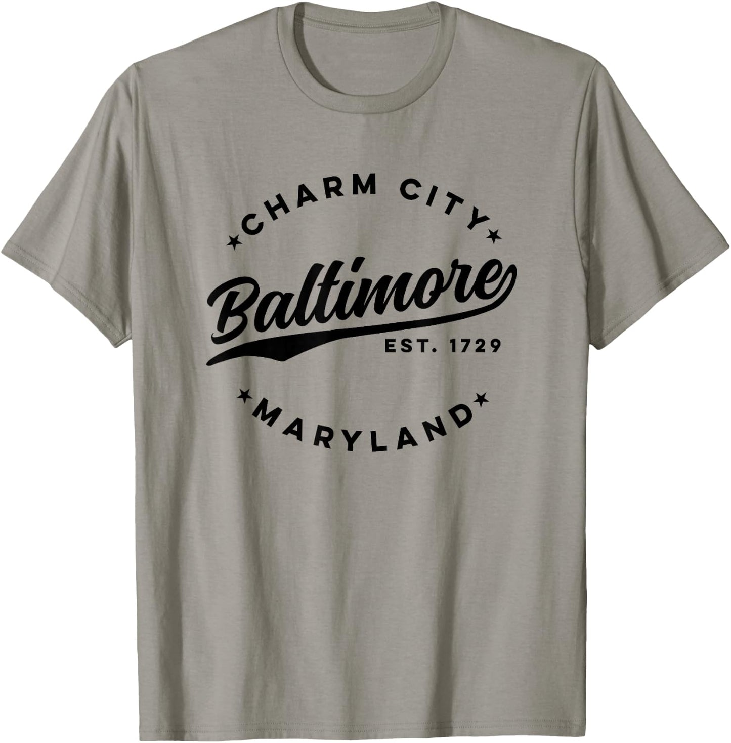 Vintage Baltimore Charm City Maryland Black Text T-Shirt - T-Shirt | Sand