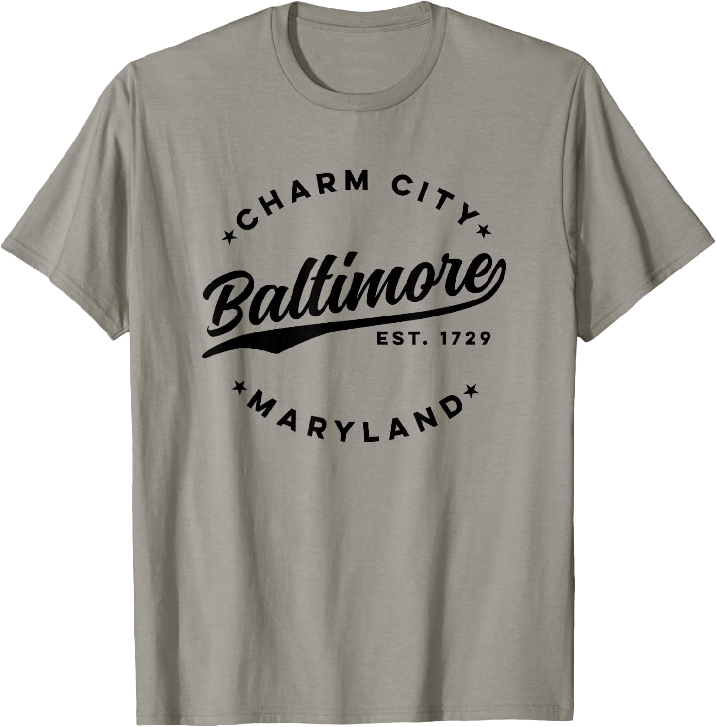Vintage Baltimore Charm City Maryland Black Text T-Shirt - T-Shirt | Sand