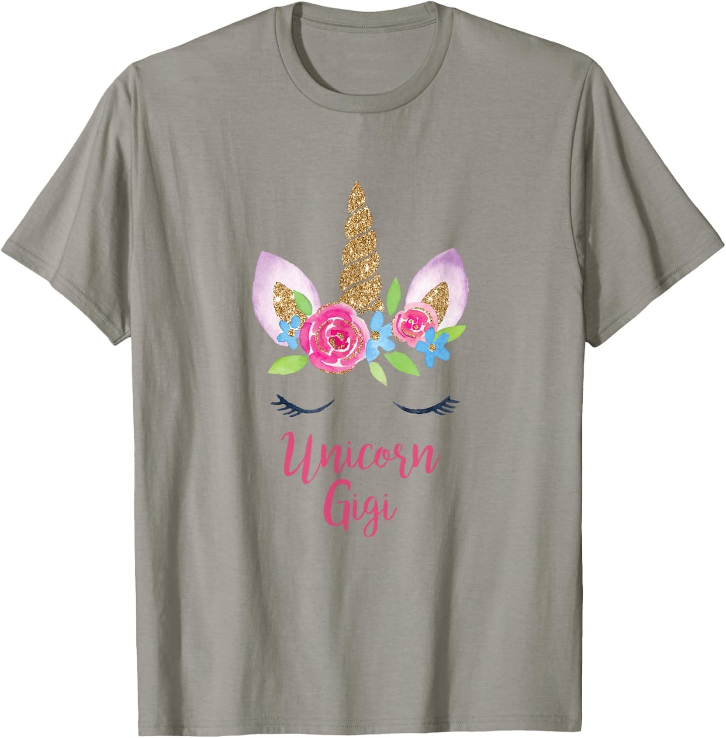 Gigi Unicorn Mama Costume Grandma Cutest Birthday Princess T-Shirt - T-Shirt | Sand