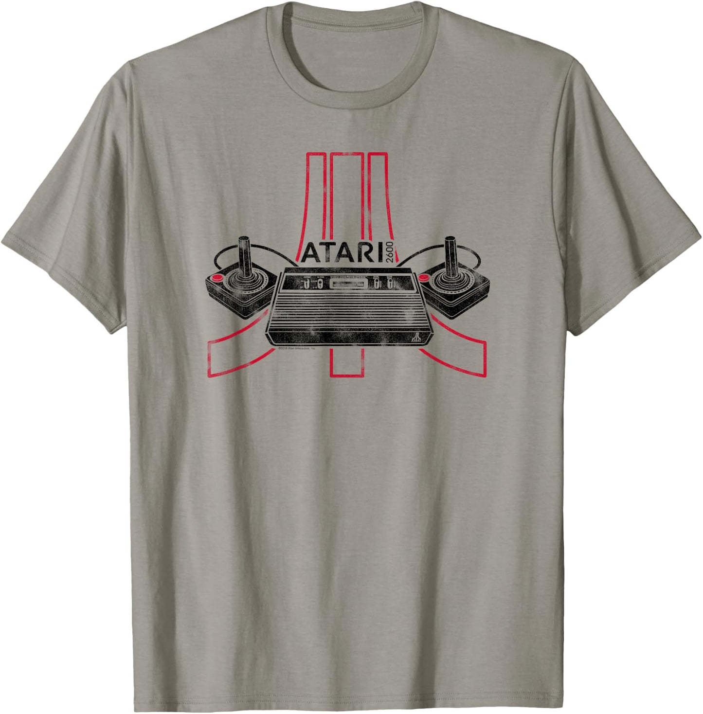 ATARI 2600 Gaming Console & Joysticks Logo T-Shirt - T-Shirt | Sand
