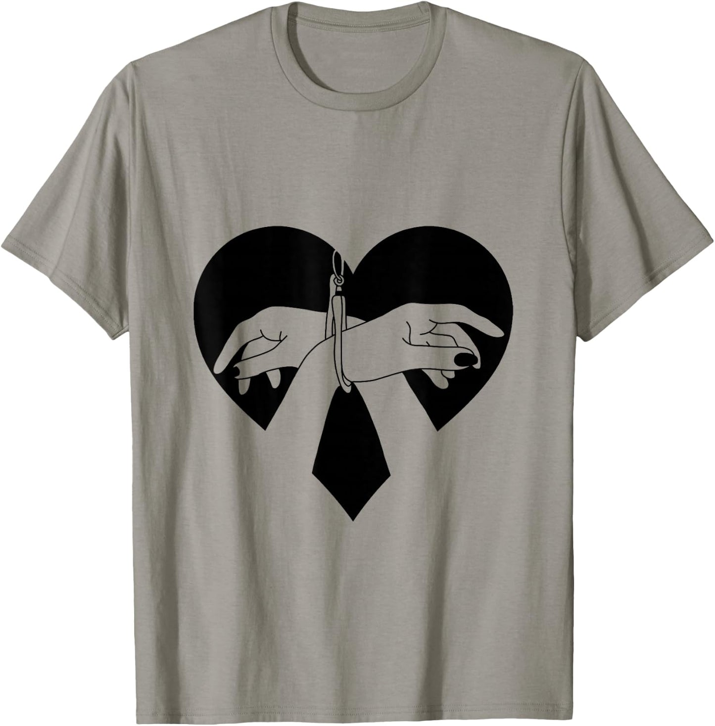 Hand Cuffed BDSM Bondage Heart T-Shirt - T-Shirt | Sand