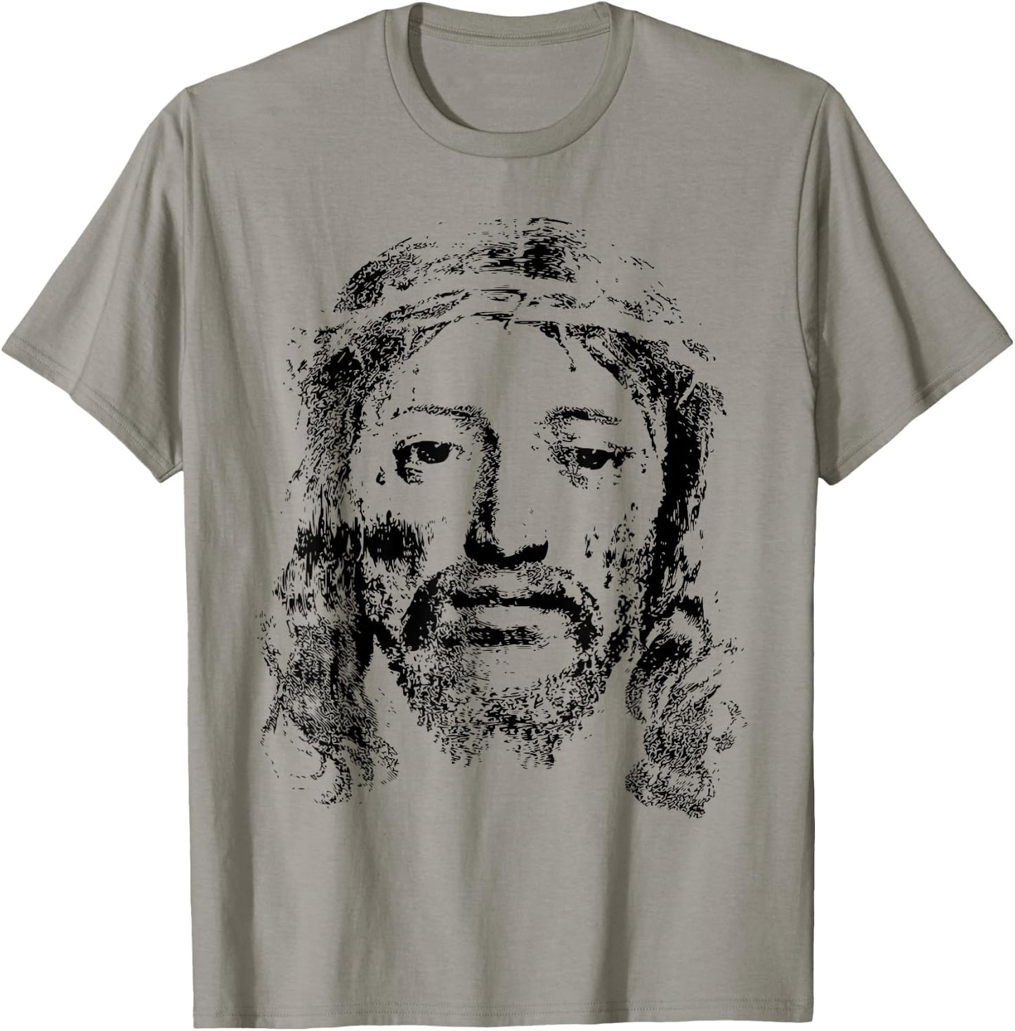 Jesus Christ Face Christian Church Group T-Shirt - T-Shirt | Sand