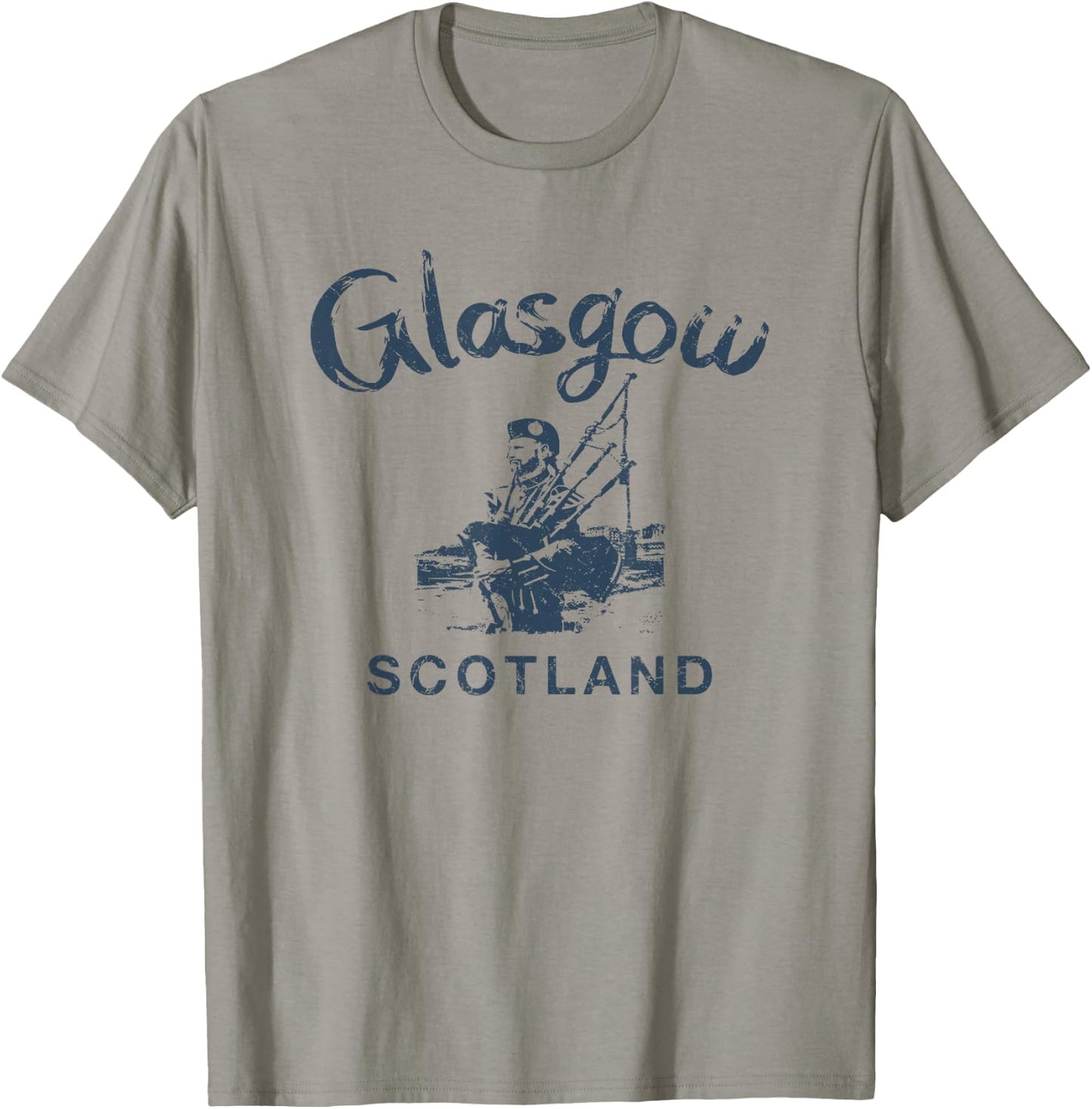 Scotland Glasgow Bagpipes Scottish Vintage Gaelic T-Shirt - T-Shirt | Sand