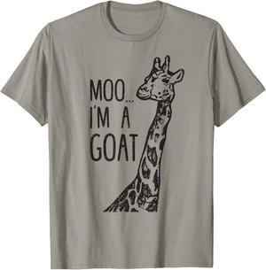 Funny design Giraffe Moo I'm A Goat Farm Zoo Animal design T-Shirt - T-Shirt | Sand