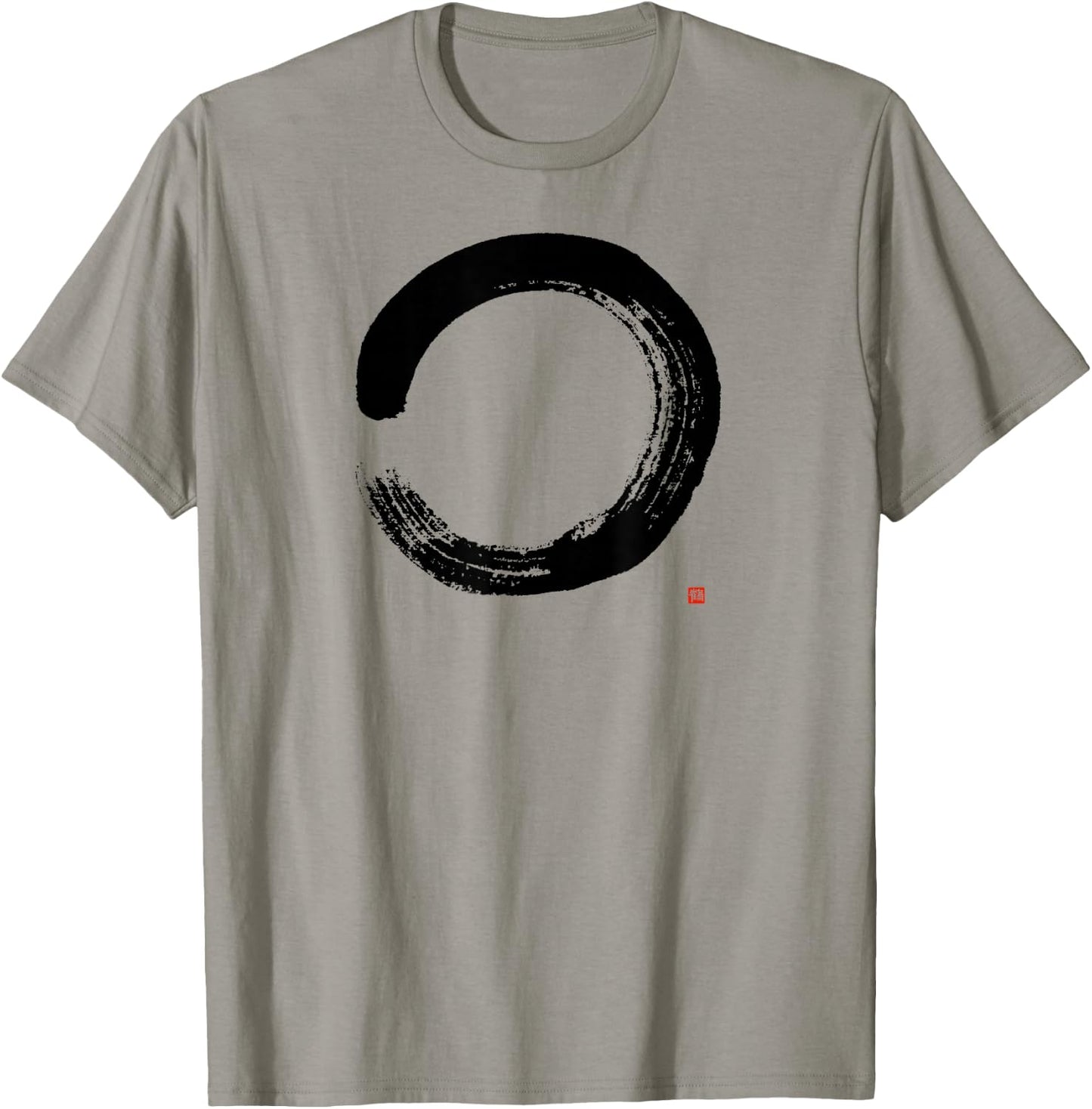 Zen Enso : Artistic Japanese Enso Circle Painting T-Shirt - T-Shirt | Sand