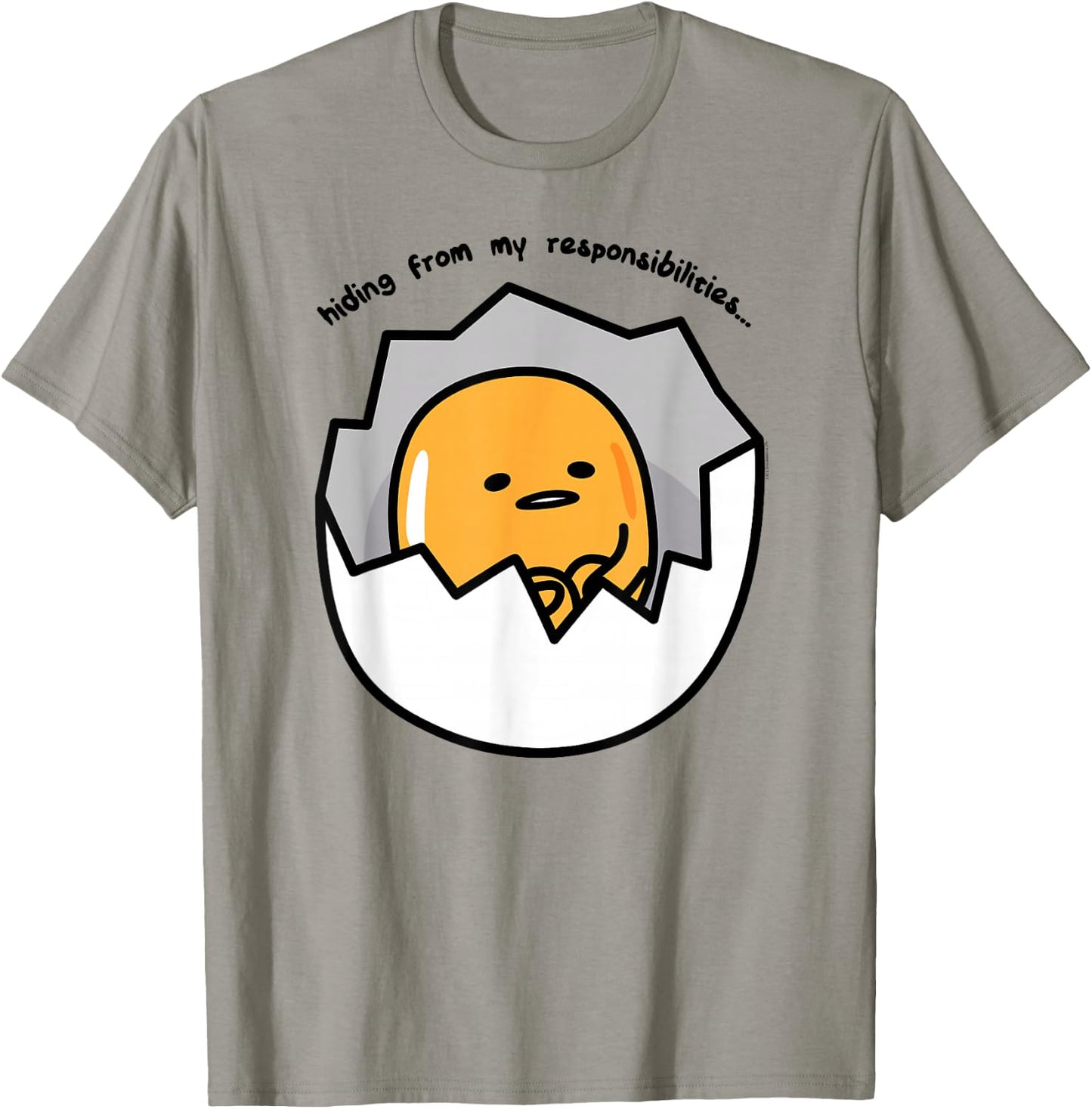Gudetama the Lazy Egg Hiding from Responsibilities T-Shirt - T-Shirt | Sand