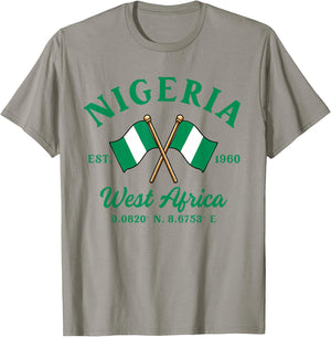 Nigeria Nigerian Cross Flag Nigerian Root Pride Heritage T-Shirt - T-Shirt | Sand