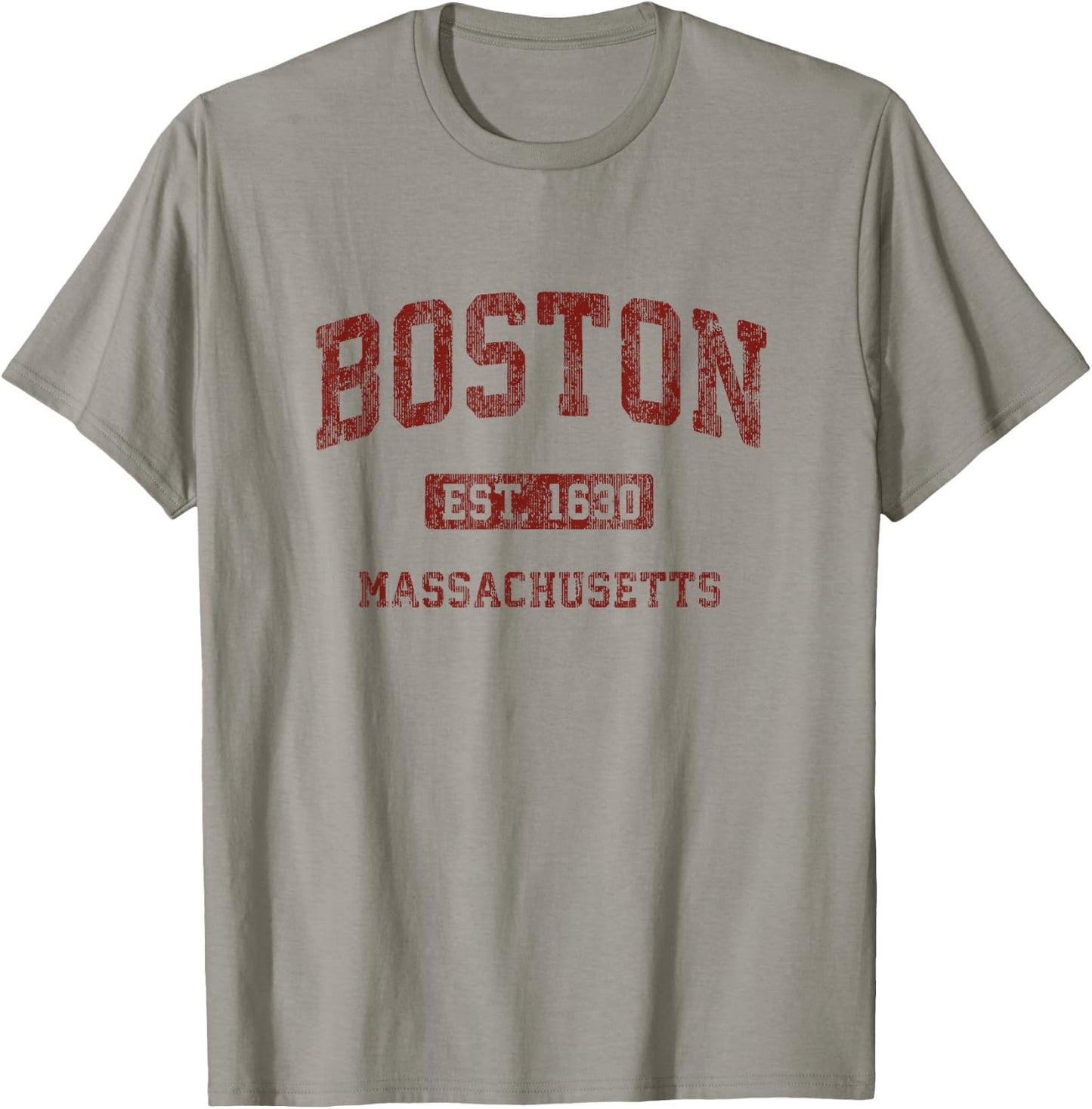 Boston Massachusetts MA Vintage Athletic Sports Design T-Shirt - T-Shirt | Sand