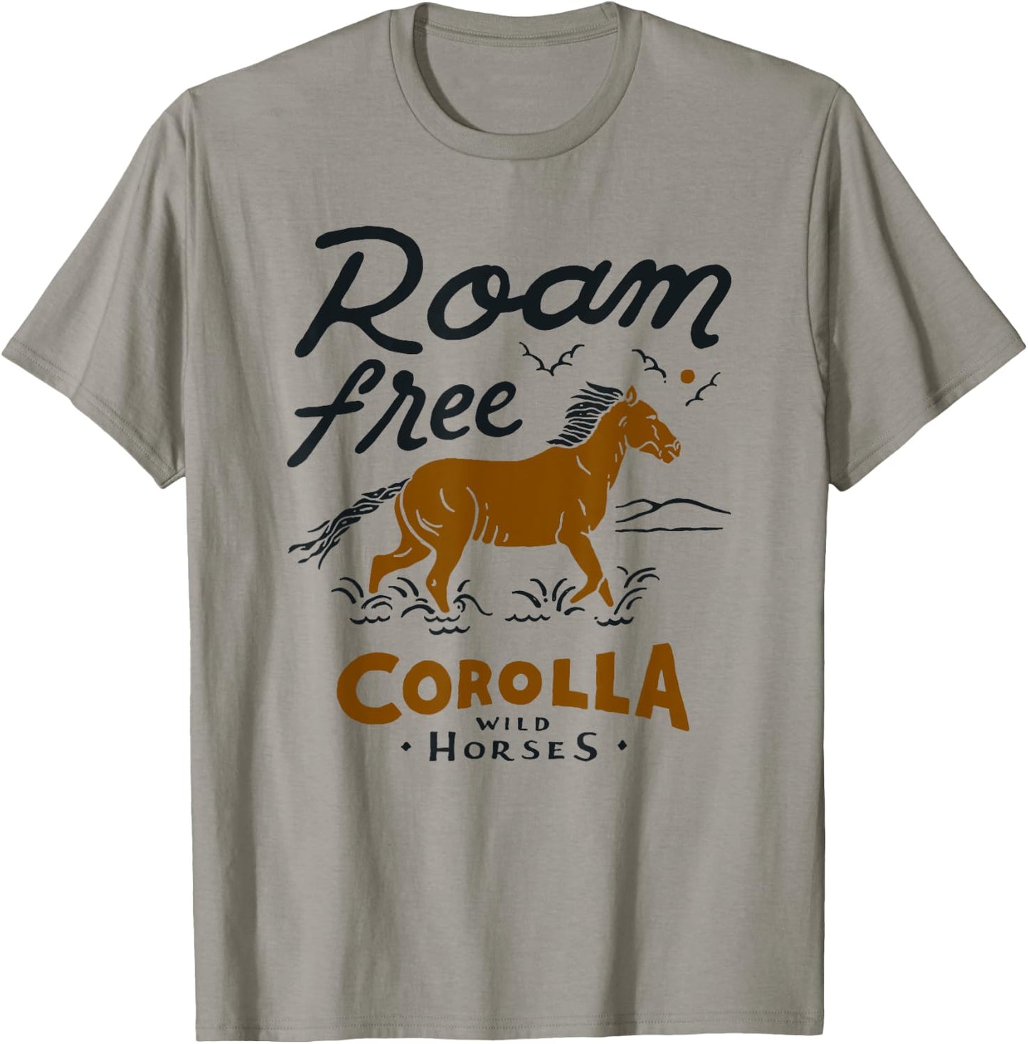 Corolla Wild Horse T Shirt Outer Banks Souvenirs OBX NC T-Shirt - T-Shirt | Sand