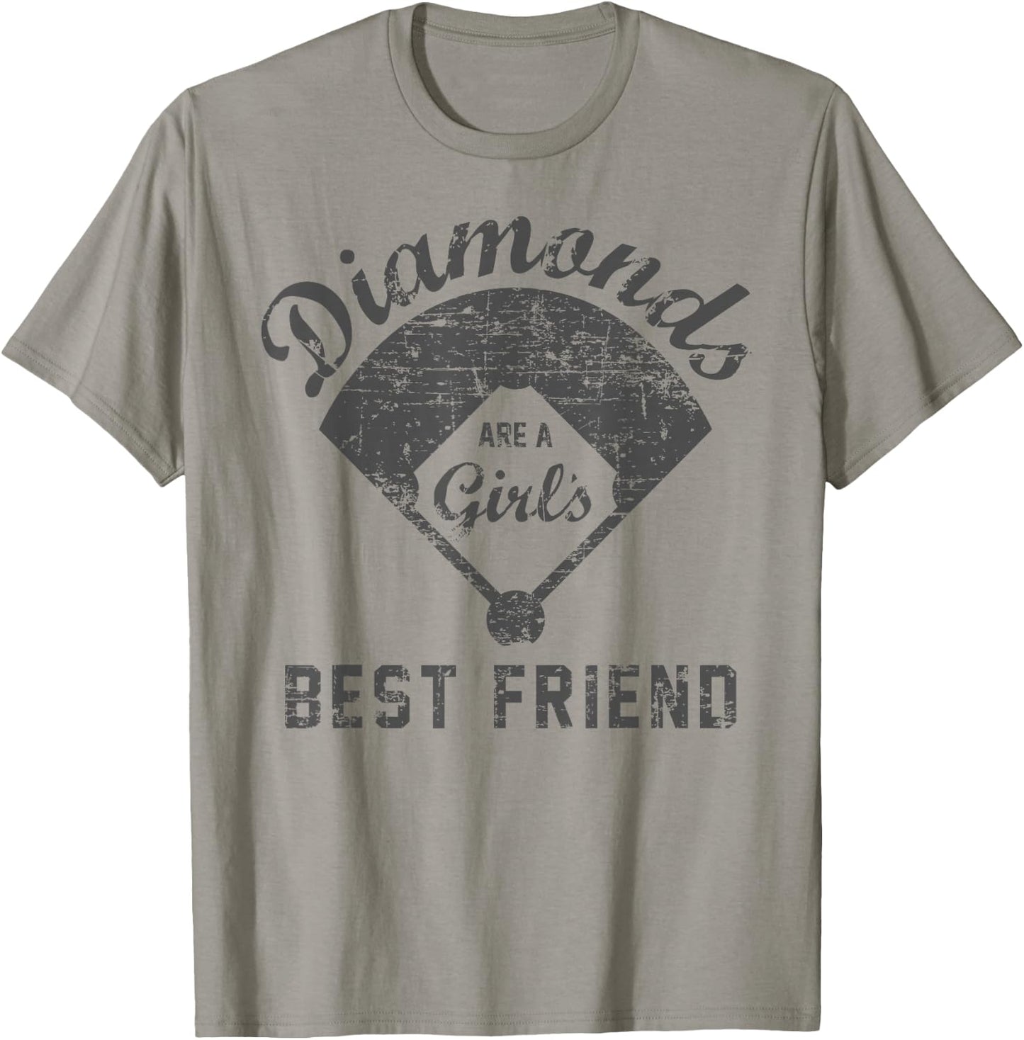 Diamonds are a Girl's Best Friend Shirt Softball Mom Gift T-Shirt - T-Shirt | Sand
