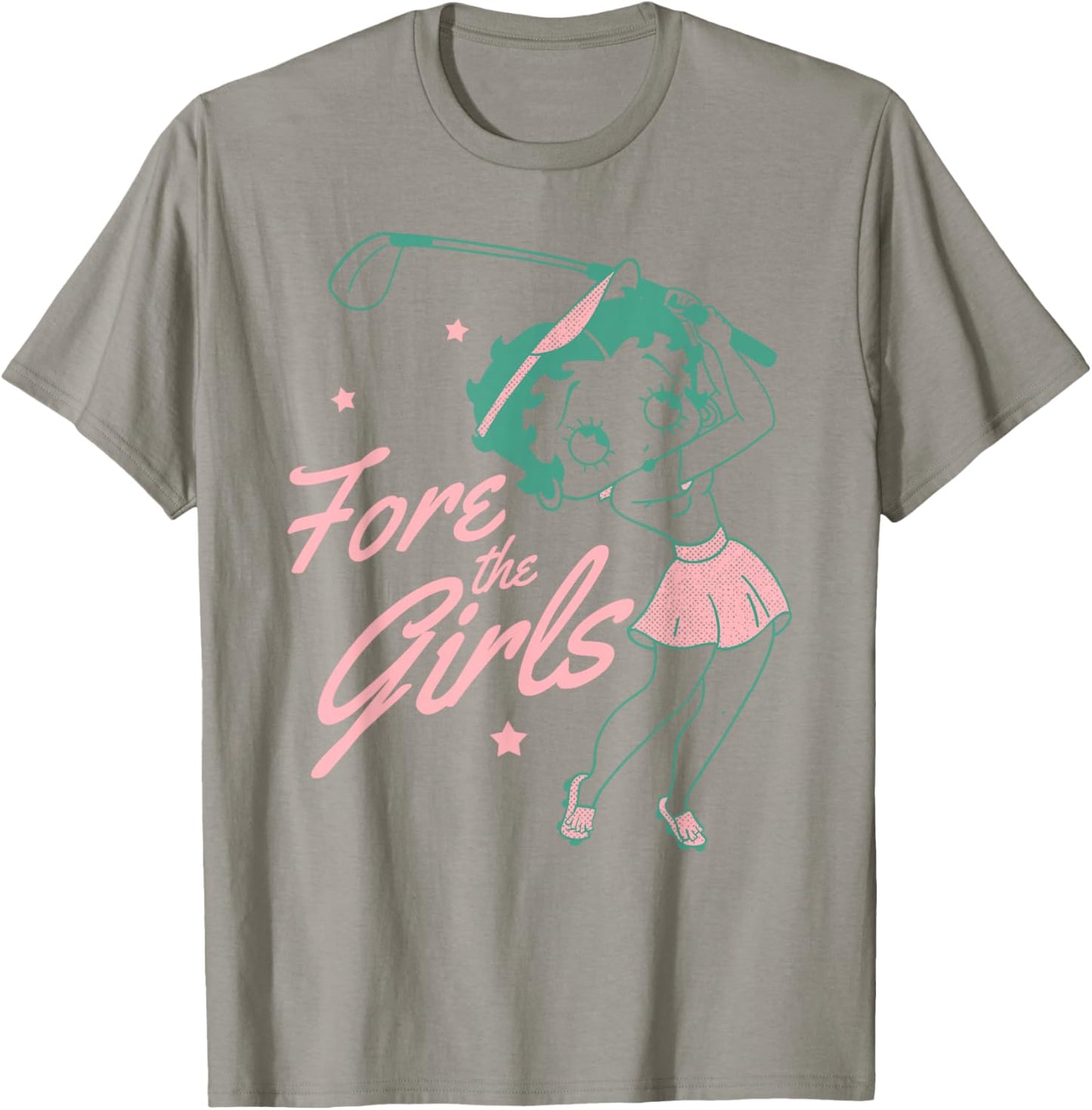 Betty Boop Fore The Girls Betty Golf Swing and Golf Pun T-Shirt - T-Shirt | Sand