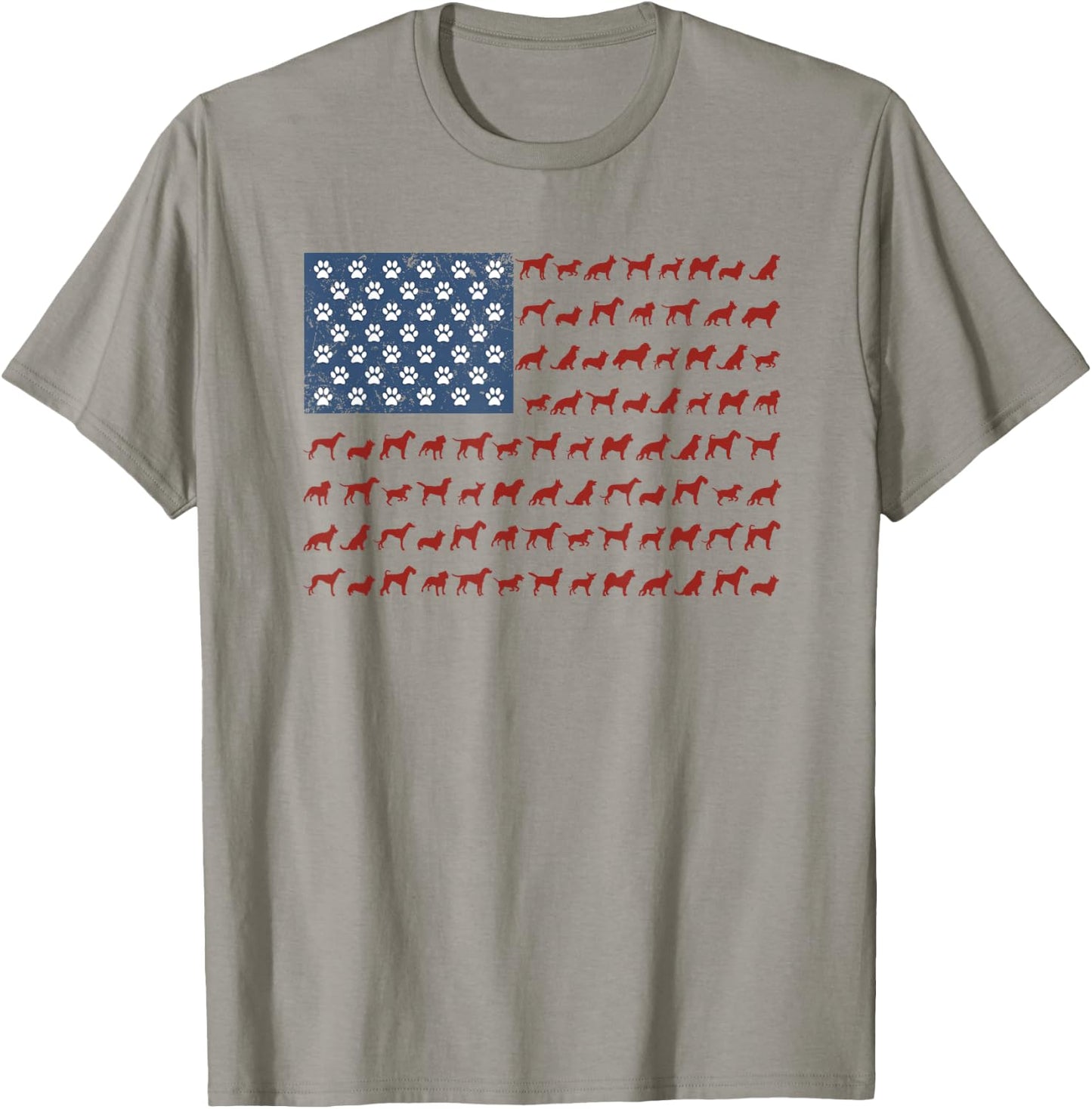American Flag Dogs and Paws 4th of July Shirt Kids Men T-Shirt - T-Shirt | Sand