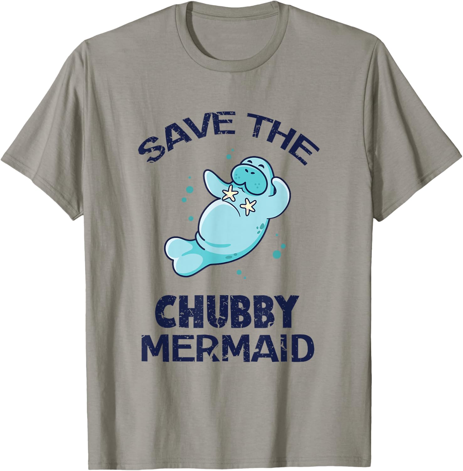 Funny Manatee Beach Shirt - Save the Chubby Mermaid T-Shirt - T-Shirt | Sand