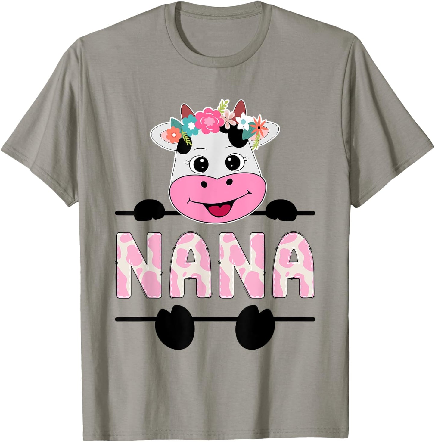 Nana Of The Birthday Girl Cow Grandma Family Party T-Shirt - T-Shirt | Sand