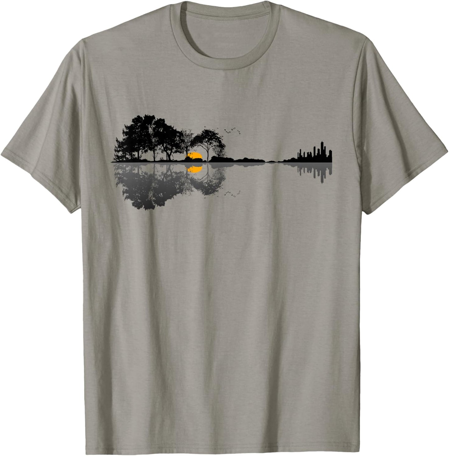 Retro Guitar T Shirt Lake Shadow Love Gitarre T-Shirt - T-Shirt | Sand