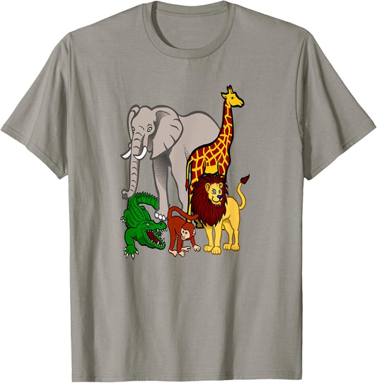 Zoo Animals Shirt Wildlife Birthday Party A Day At The Zoo T-Shirt - T-Shirt | Sand