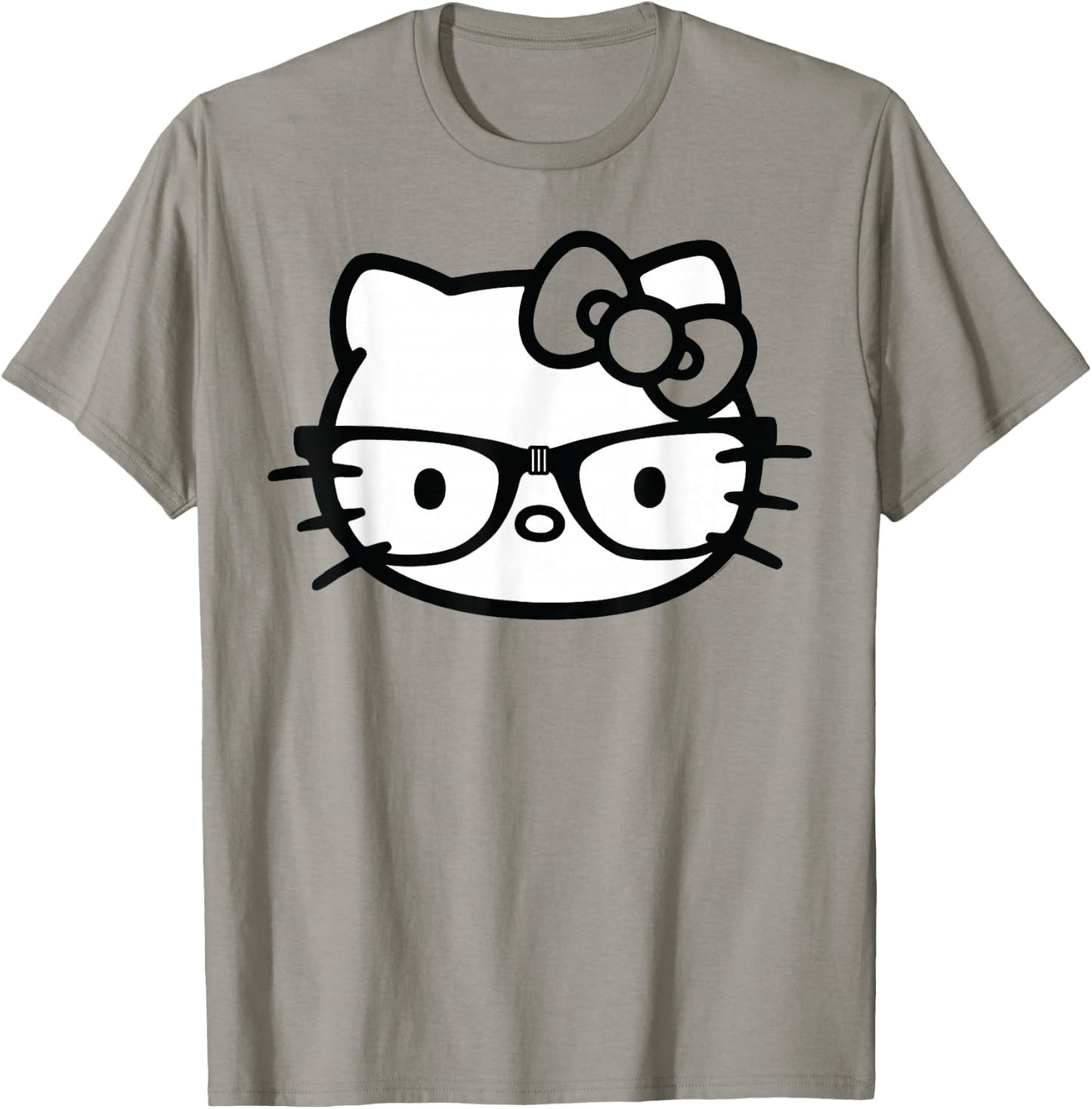 Hello Kitty Black and White Nerd Glasses Short Sleeve T-Shirt - T-Shirt | Sand