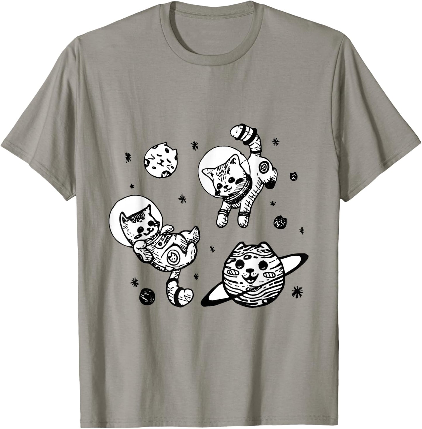 Kitty Cats Flying in Space - Kittens T-Shirt - T-Shirt | Sand
