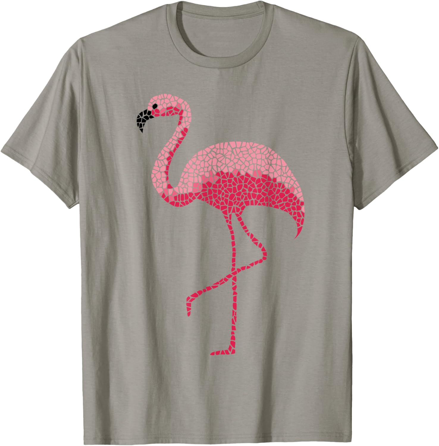 Tropical Pink Flamingo Bird Design T-Shirt - T-Shirt | Sand