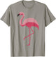 Tropical Pink Flamingo Bird Design T-Shirt - T-Shirt | Sand