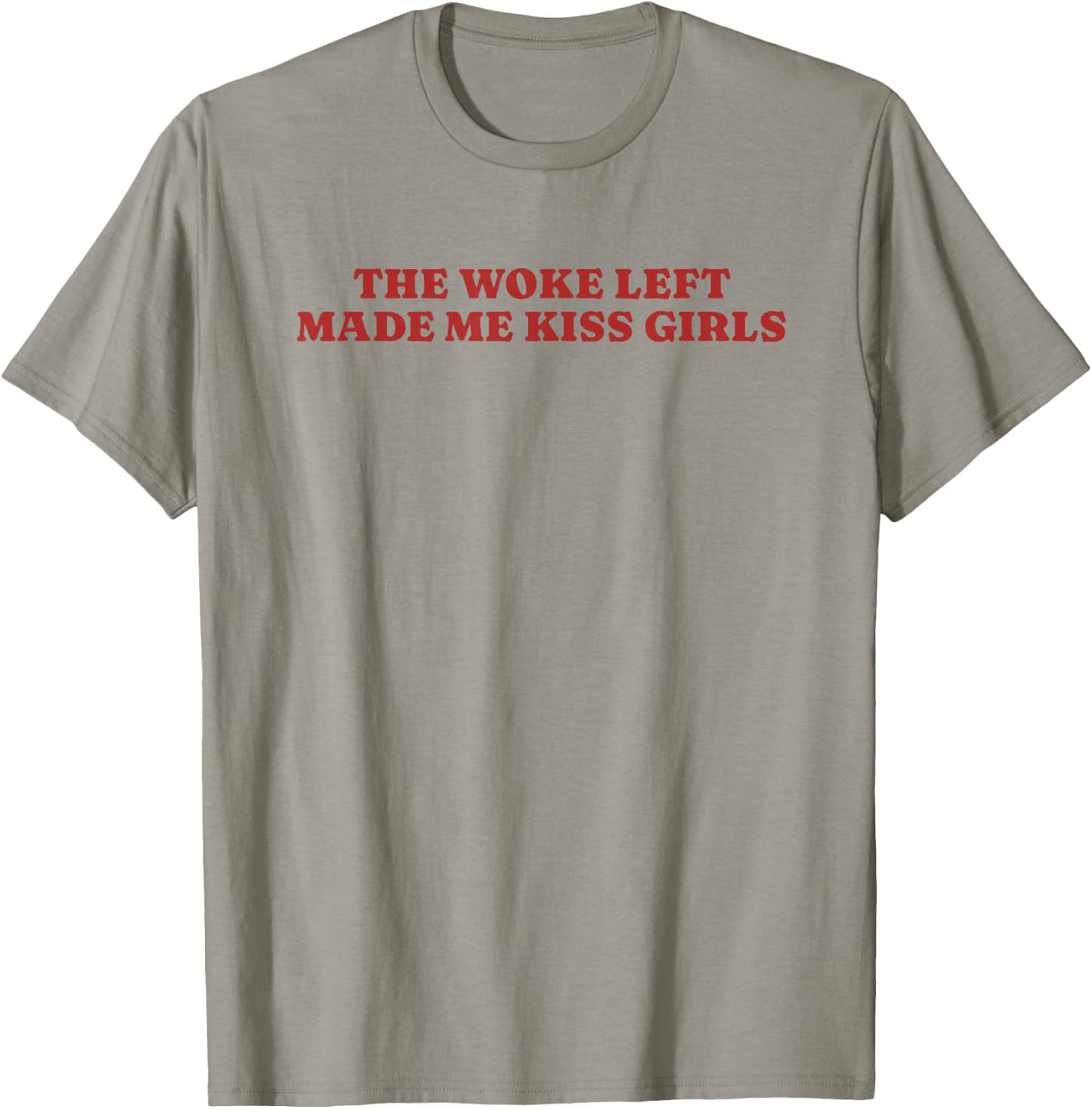 Retro Funny Lesbian Political Kiss Girls Pride Queer WLW T-Shirt - T-Shirt | Sand