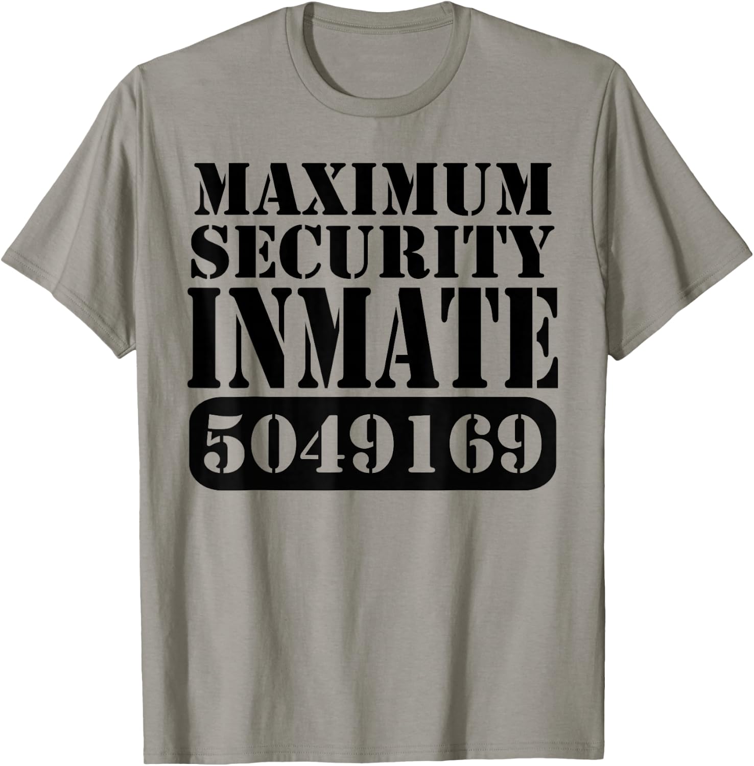 Maximum Security Inmate Halloween Costume Party Fun T-Shirt - T-Shirt | Sand