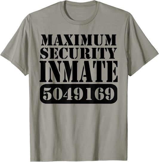 Maximum Security Inmate Halloween Costume Party Fun T-Shirt - T-Shirt | Sand
