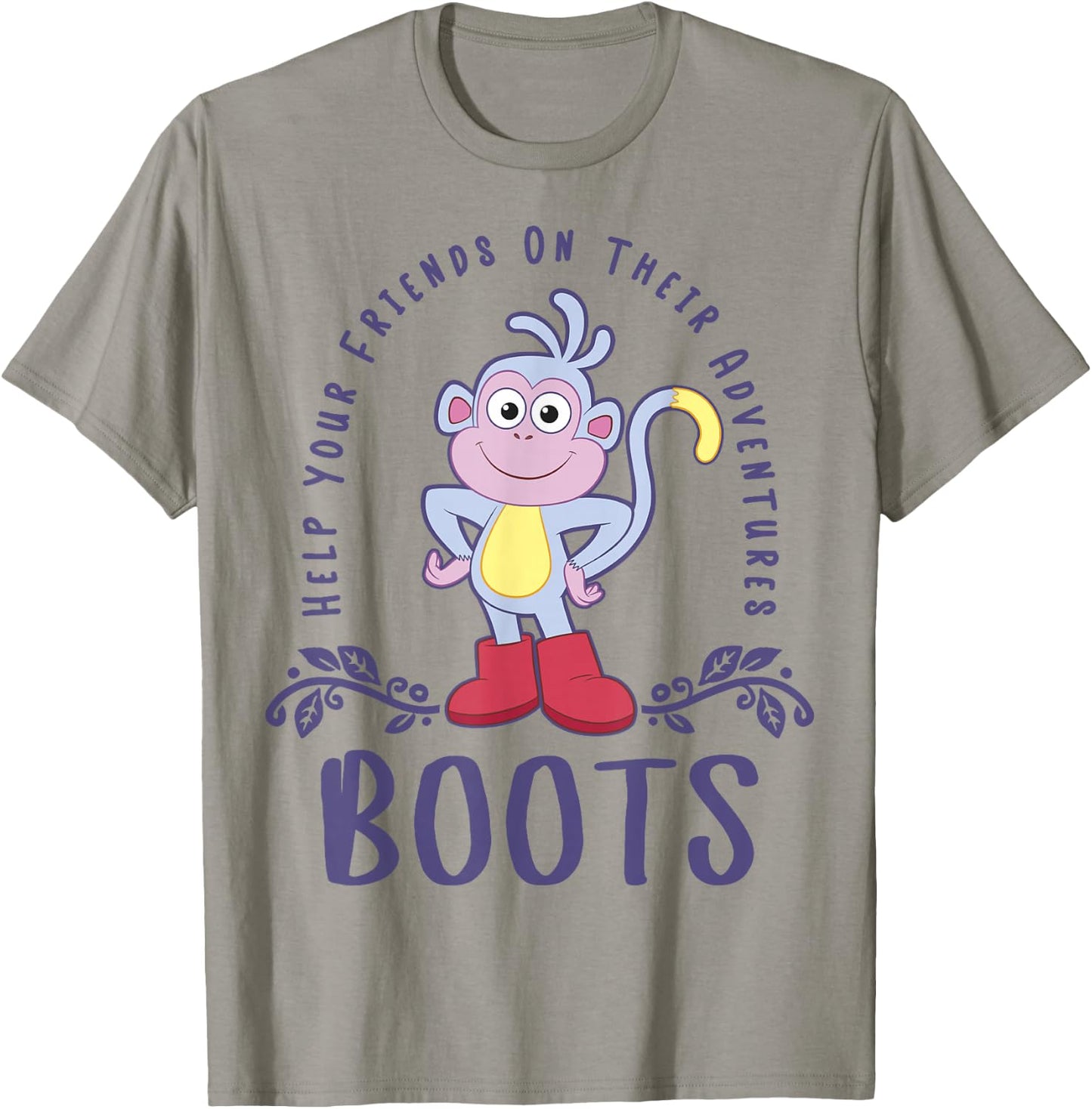 Dora The Explorer Boots Help Your Friends On Their Adventure Small T-Shirt - T-Shirt | Sand