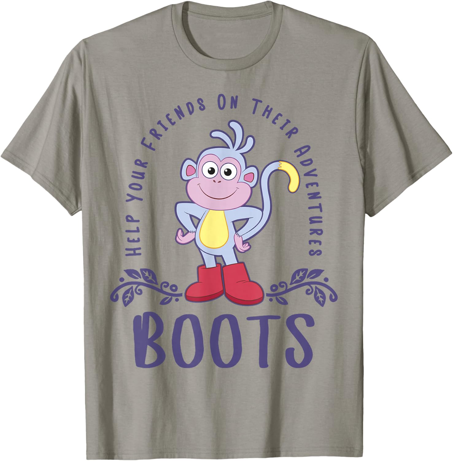 Dora The Explorer Boots Help Your Friends On Their Adventure Small T-Shirt - T-Shirt | Sand