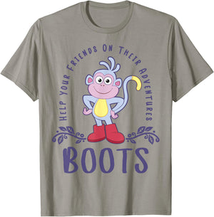Dora The Explorer Boots Help Your Friends On Their Adventure Small T-Shirt - T-Shirt | Sand