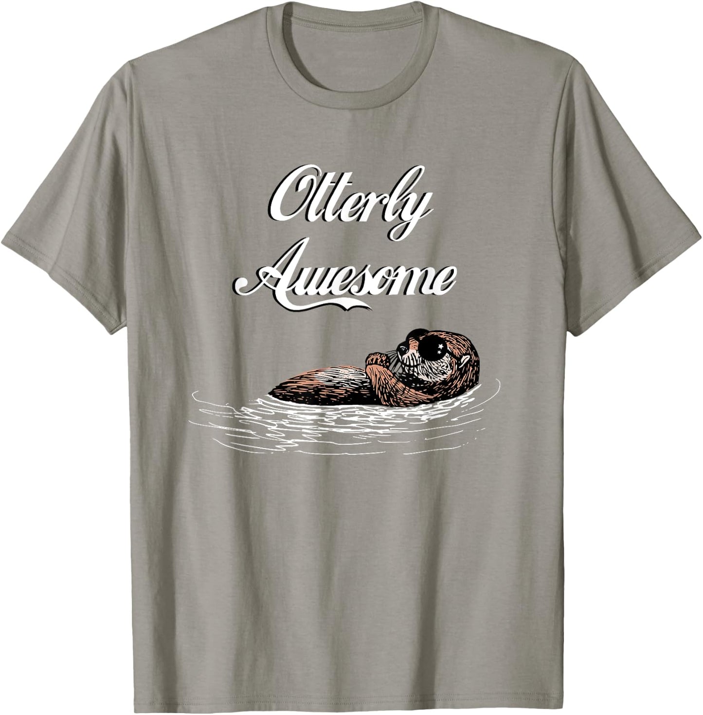 Otterly Awesome Funny Cool Otter pun T shirt humor T-Shirt - T-Shirt | Sand