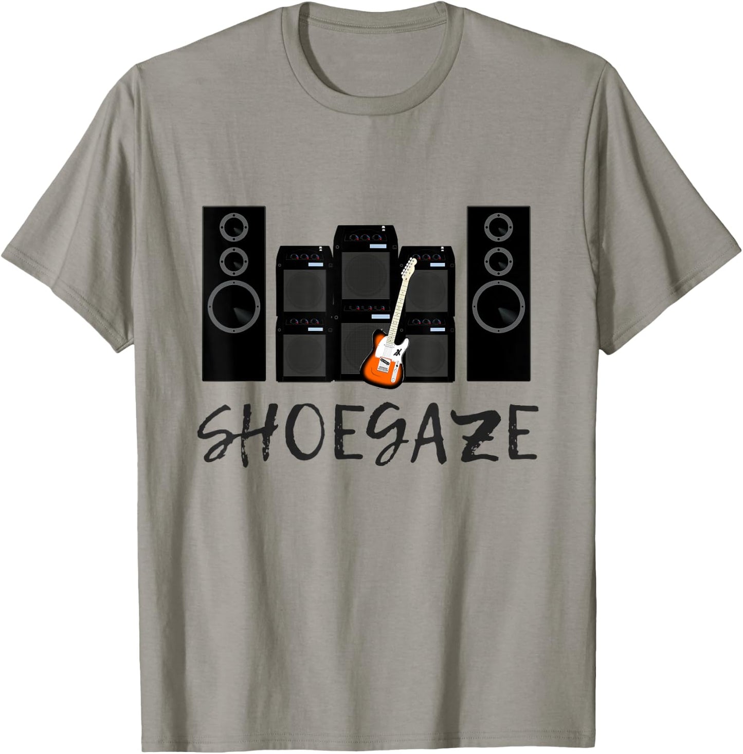 Shoegaze Indie Rock Music Fan Guitar & Amps Gift T-Shirt - T-Shirt | Sand