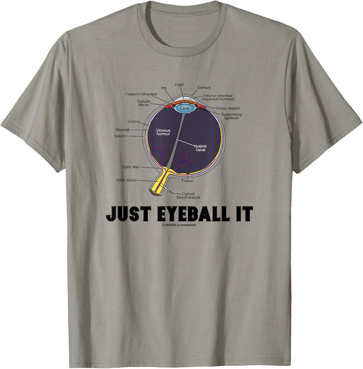 Just Eyeball It Anatomical Advice Eye Geek Humor T-Shirt - T-Shirt | Sand