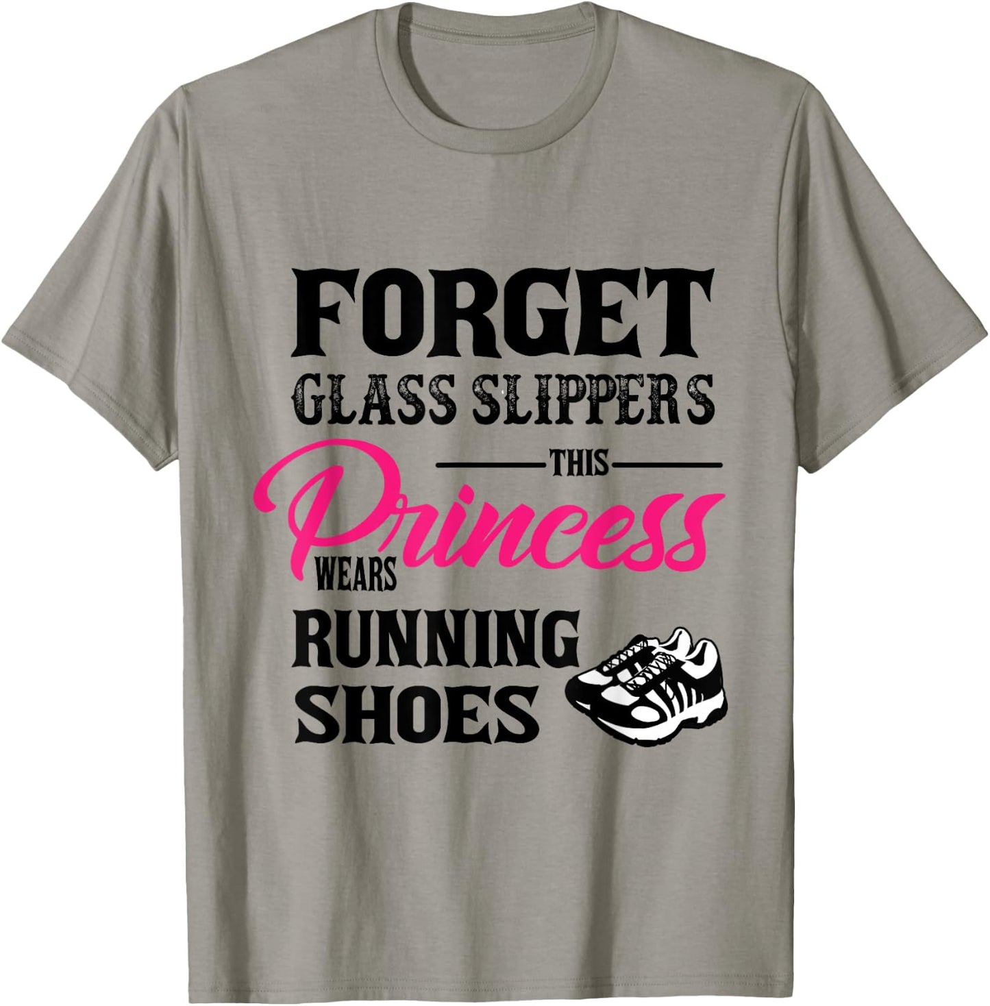 Princess Wears Running Shoes Sneakers Woman Runner shirt T-Shirt - T-Shirt | Sand