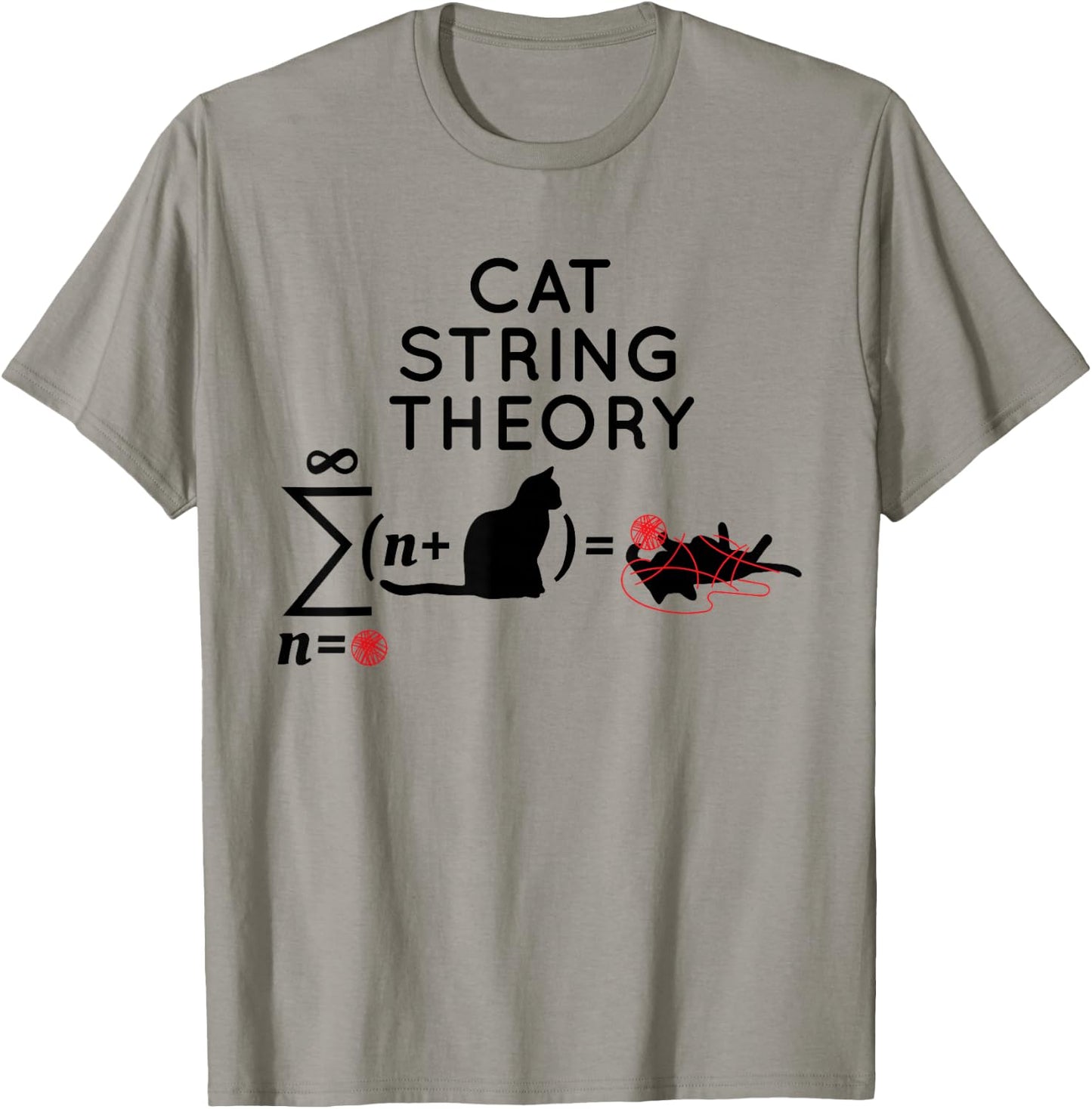 Cat String Theory Sarcastic Science Humor Funny T-Shirt - T-Shirt | Sand