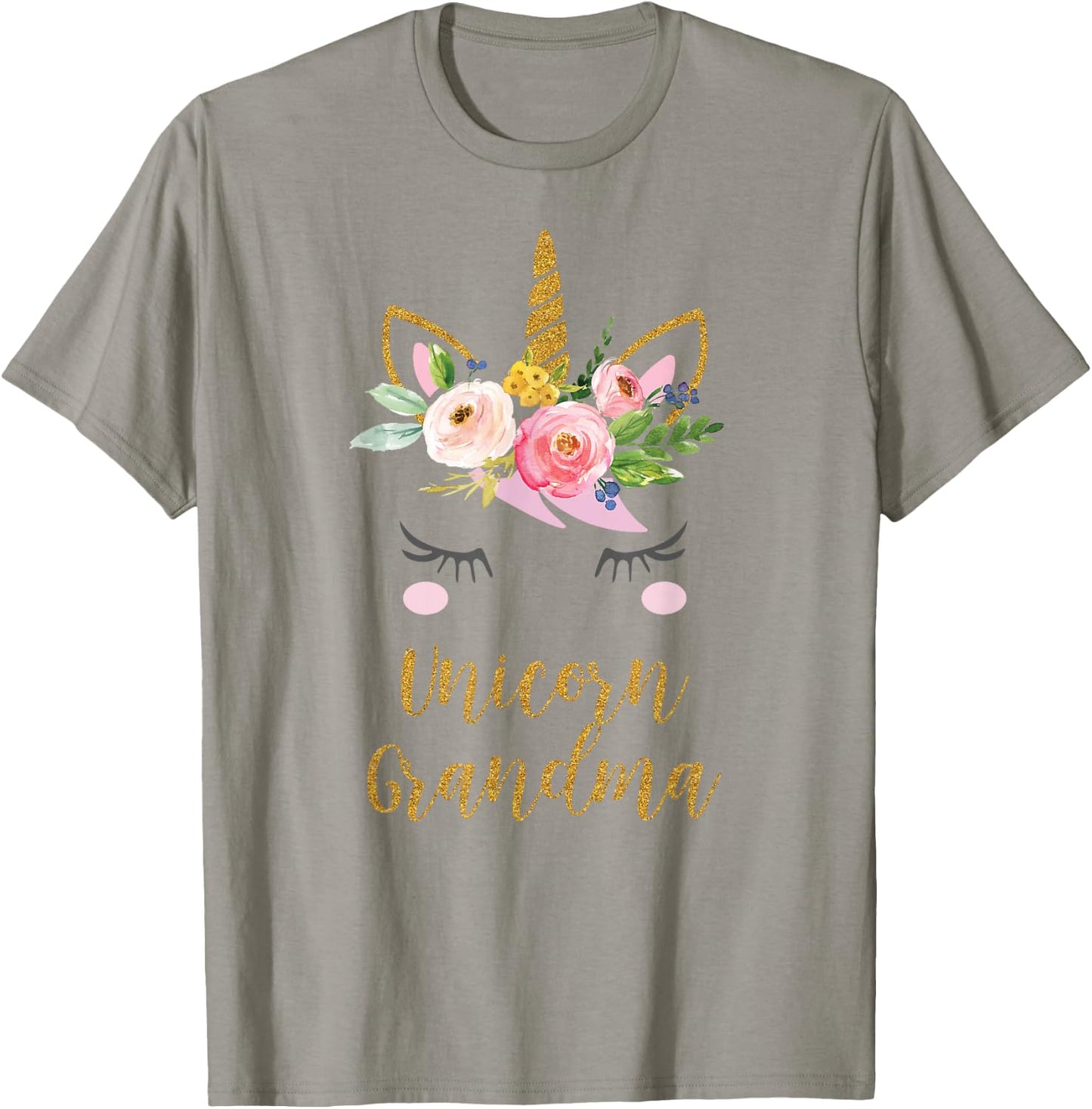 Unicorn Grandma Shirt, Floral Bouquet T-Shirt - T-Shirt | Sand