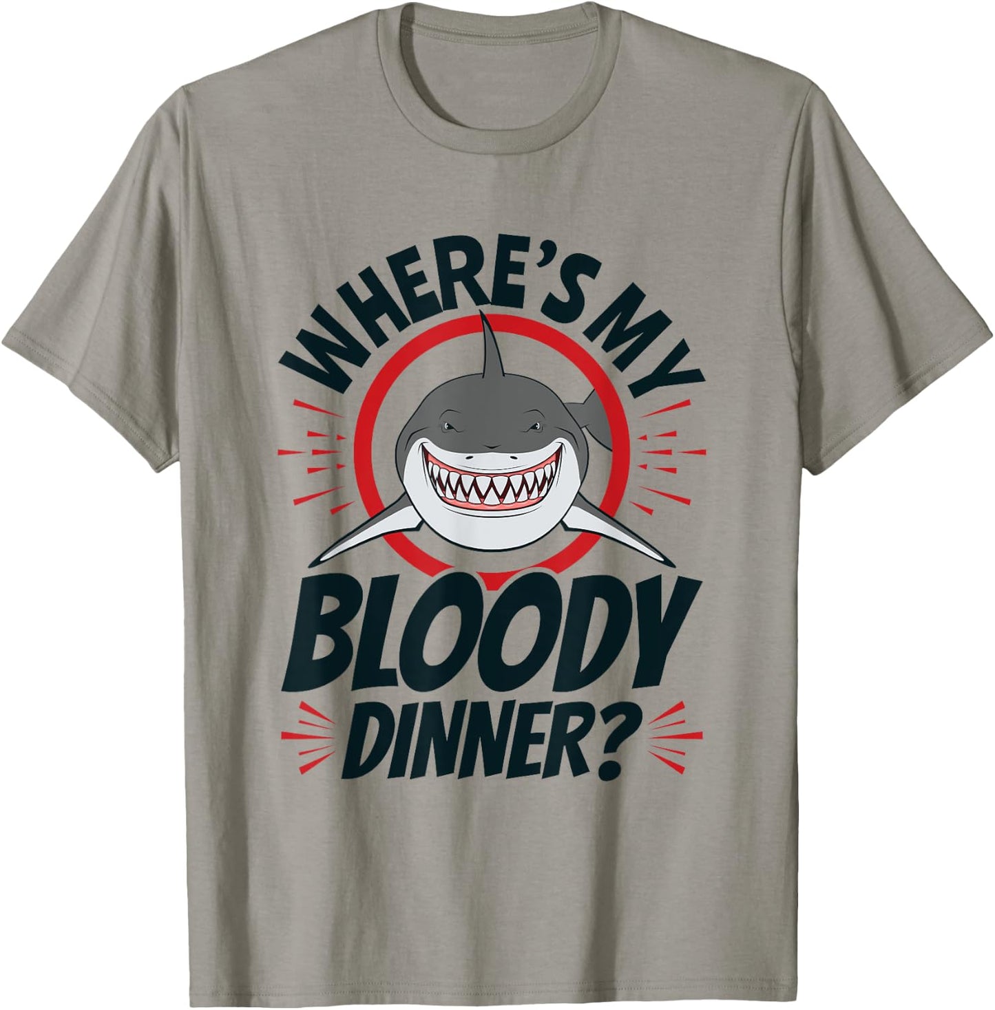 Funny Bloody Shark Pun Teeth Sharks Lover T-Shirt - T-Shirt | Sand