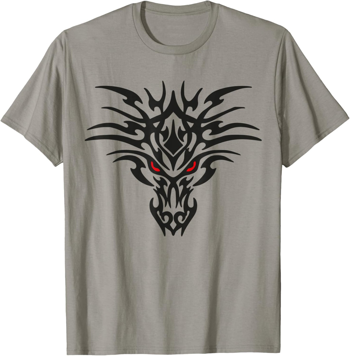 Tribal Dragon Head T Shirt Tattoo Cute Black Design Red Eyes T-Shirt - T-Shirt | Sand