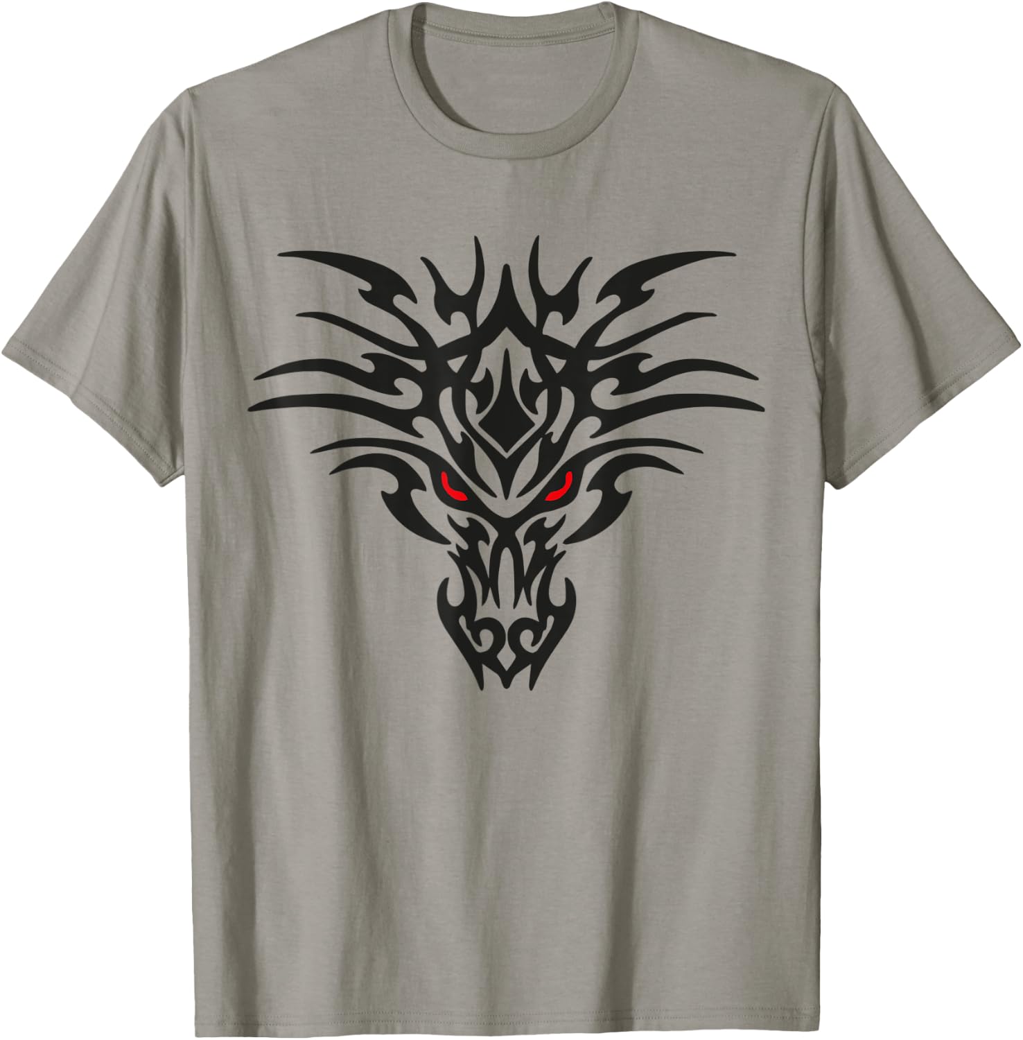 Tribal Dragon Head T Shirt Tattoo Cute Black Design Red Eyes T-Shirt - T-Shirt | Sand