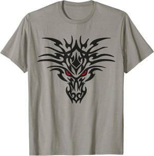 Tribal Dragon Head T Shirt Tattoo Cute Black Design Red Eyes T-Shirt - T-Shirt | Sand