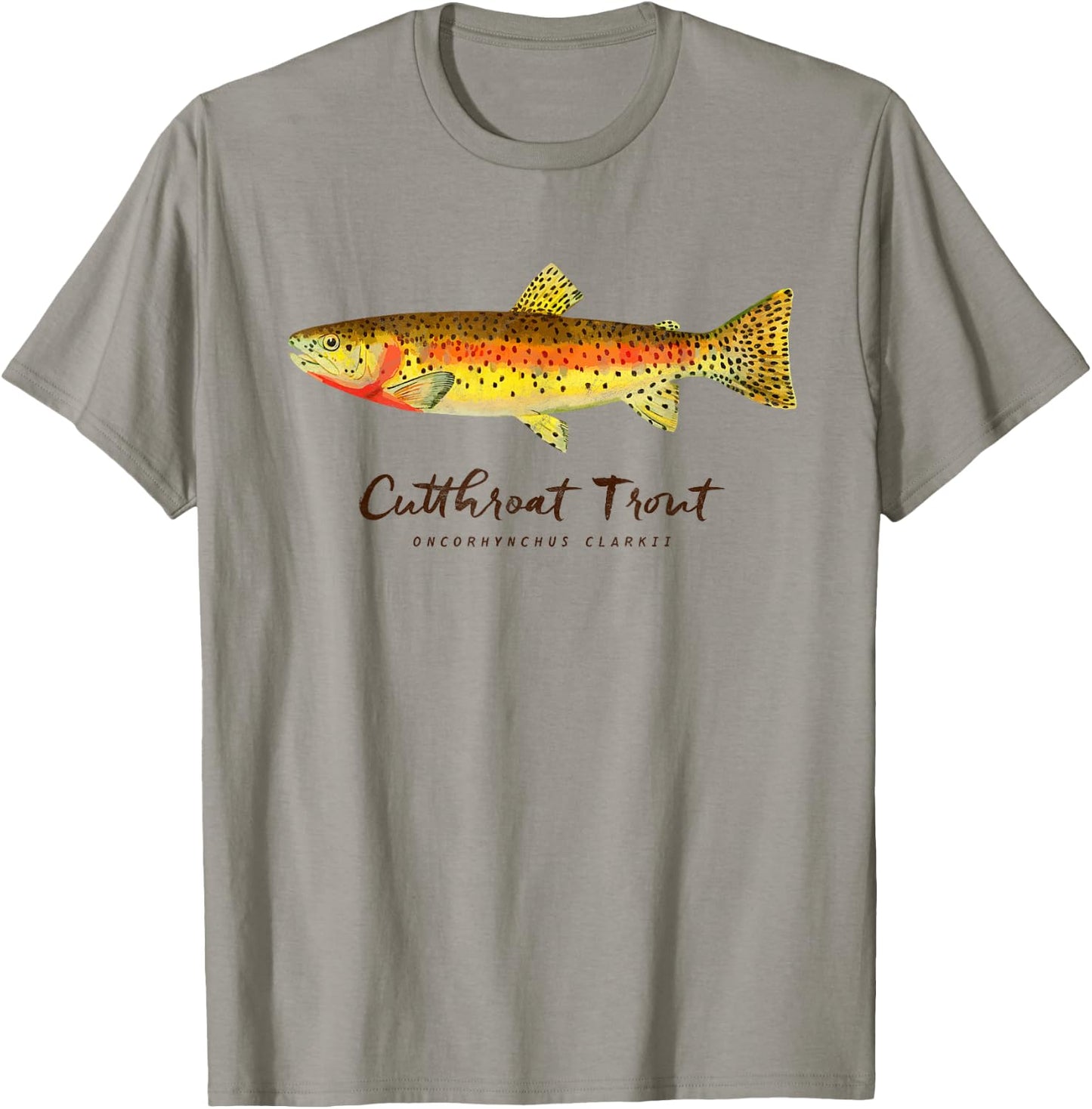 Retro Cutthroat Trout Vintage Fly Fishing T-Shirt - T-Shirt | Sand