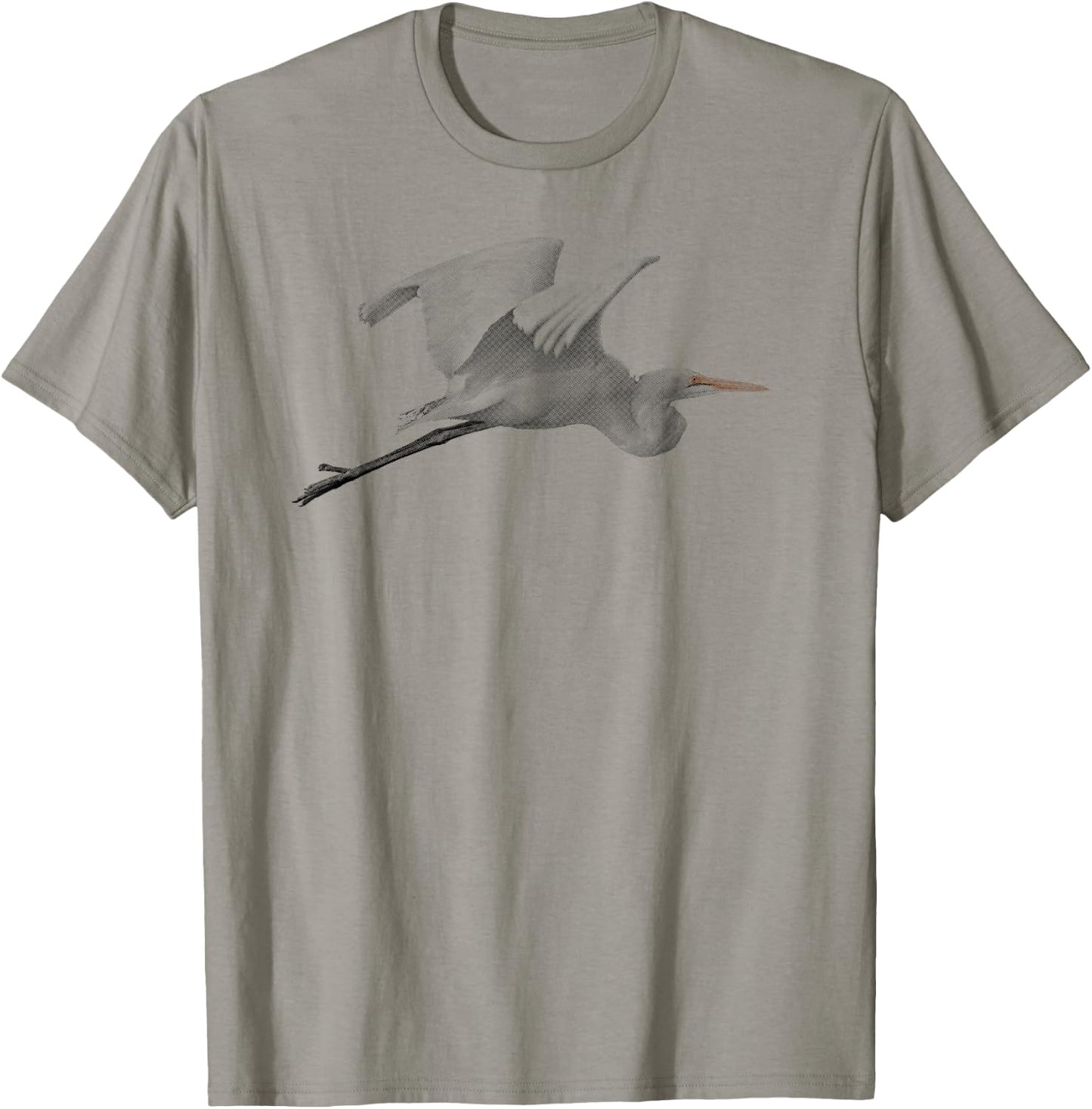 Great White Egret in Flight T-Shirt - T-Shirt | Sand