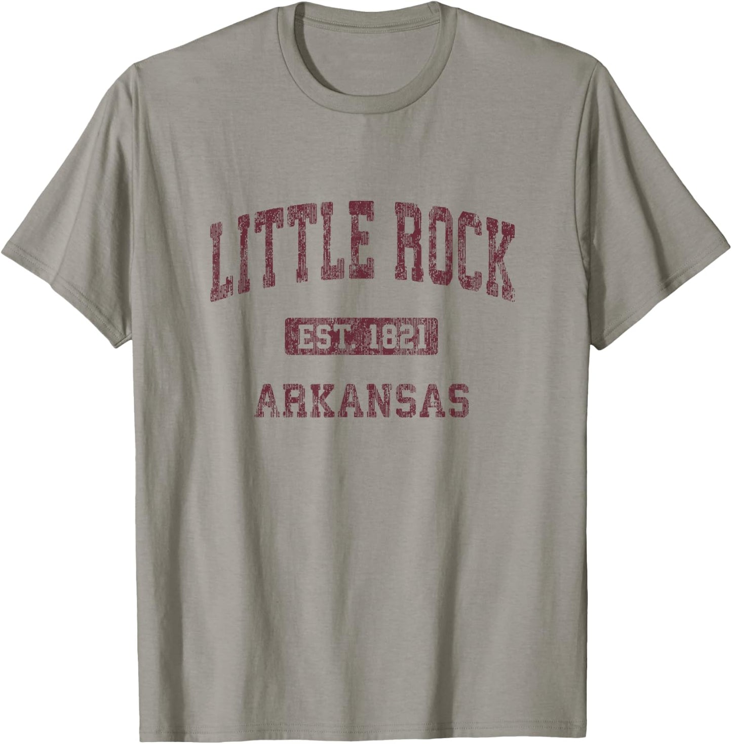 Little Rock Arkansas AR Vintage Athletic Sports Design T-Shirt - T-Shirt | Sand